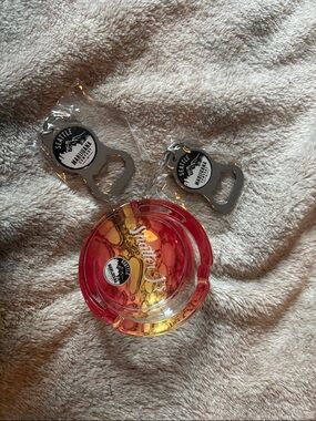 Seattle Ashtray and Bottle Openers Trio - Red Orange Yellow Glass